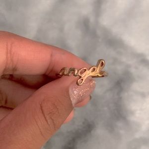 Gold color angel ring
